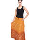 Soundarya Women's Cotton Long Skirt(RS3027, 38, Yellow and Brown)