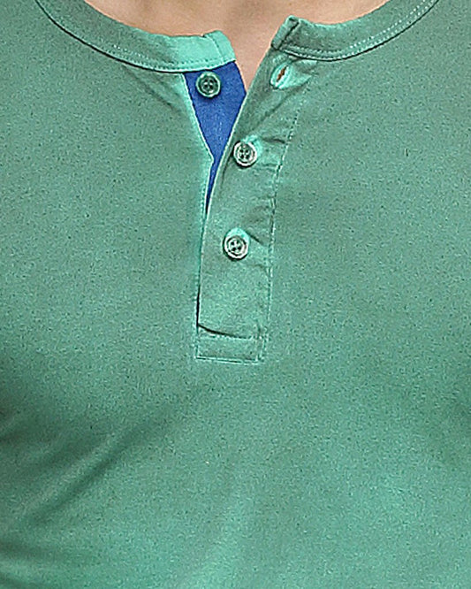 Campus Sutra Men's Cotton T-Shirt (SS16PRM_HNYSPR_M_PLN_BTGSG_S_Bottle Green)