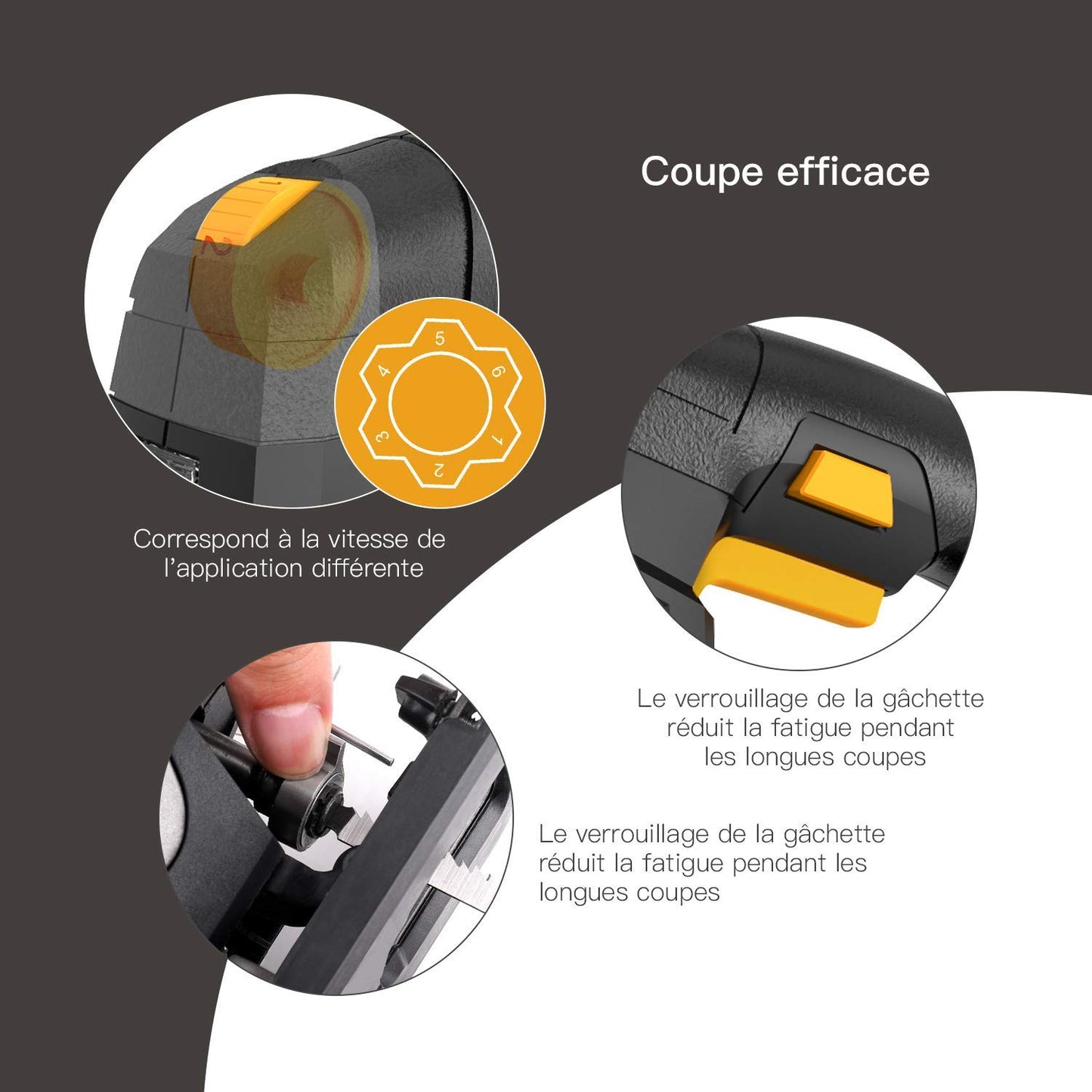 Scies Sauteuses, TECCPO Professional 800W Scie Sauteuse électrique, Hauteur de Course 22mm, 3000SPM, Angle Max 45°, 6 Vitesses, avec Guide Laser - TAJS01P