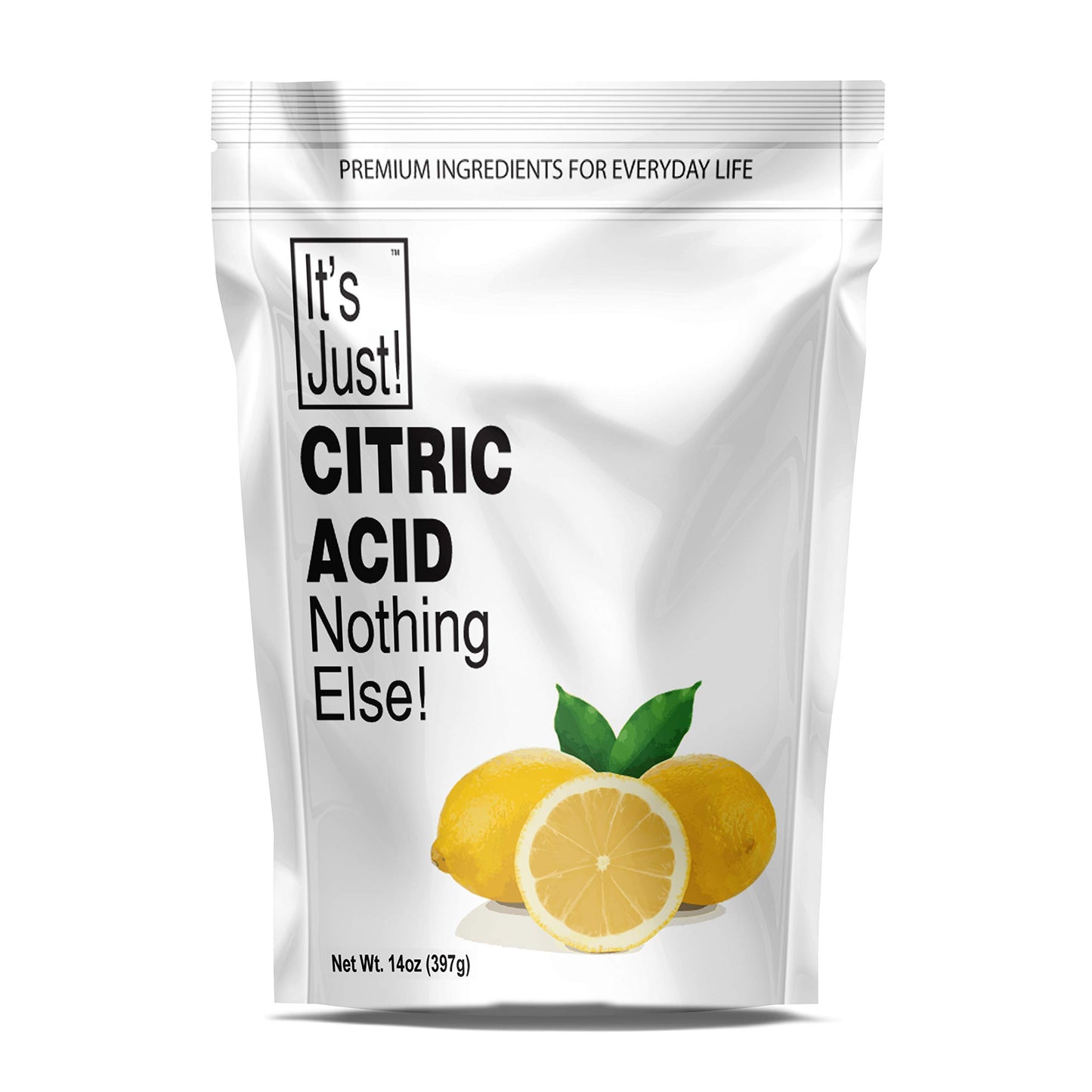 It's Just - Citric Acid (Food Grade) Non-GMO, Make Your Own, Bath Bombs, Sour Drinks, Household Cleaning (14oz)