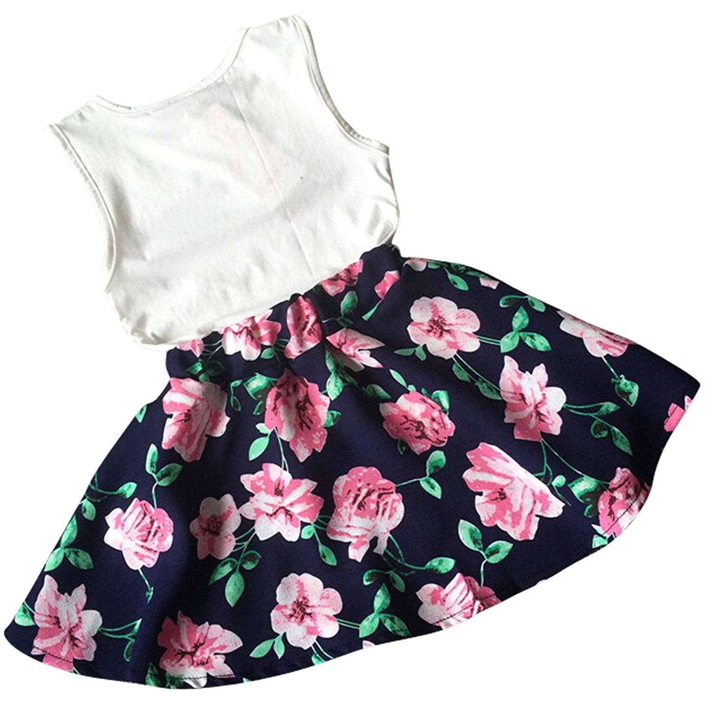 Jastore Girls Letter Love Flower Clothing Sets Top+Short Skirt Kids Clothes (3-4T)