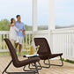 Keter Rio 3 Pc All Weather Outdoor Patio Garden Conversation Chair & Table Set Furniture, Grey