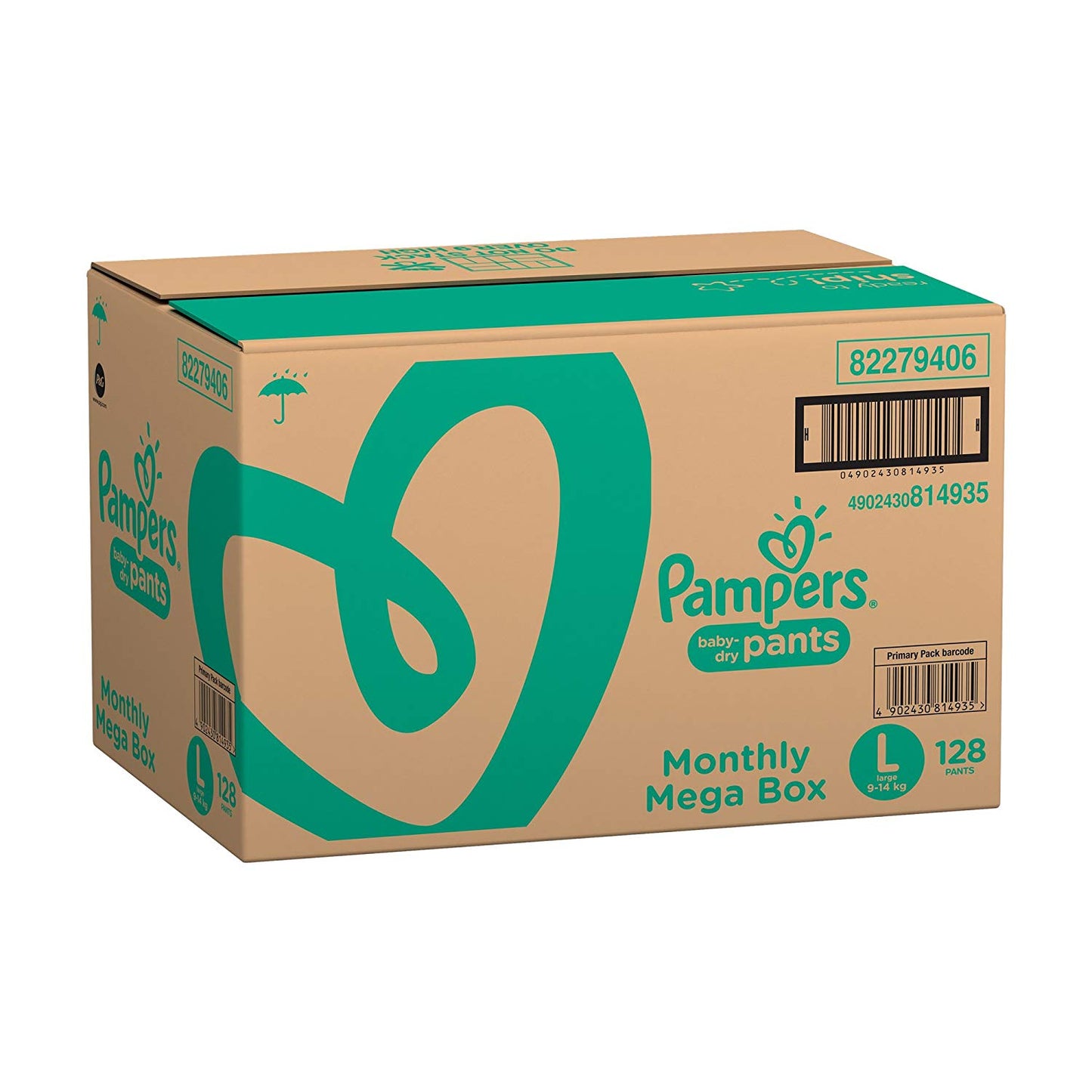 Pampers New Large Size Diapers Pants Monthly Box Pack, 128 Count