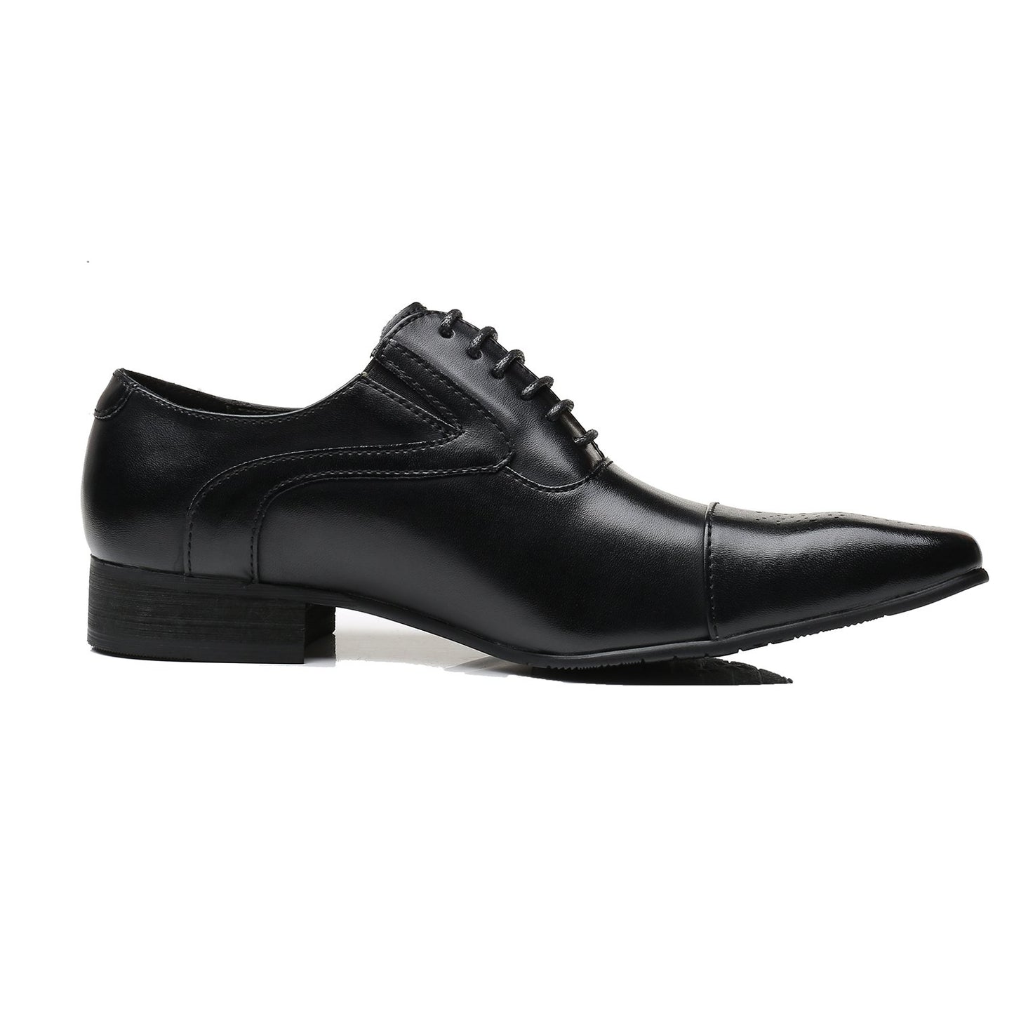 Men's Business Casual Shoes, Classic Leather Oxfords Dress Shoes Modern Round Cap Toe Lace up Formal Shoes for Men