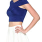 VeniVidiVici Blue Bandage Bardot Crop Top