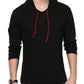 STYLE SHELL Men's Hooded Full Sleeve Cotton T-Shirt (Medium, Black)