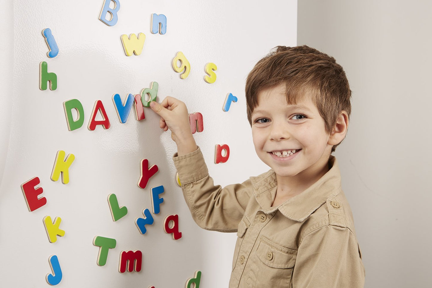 Melissa & Doug 52 Wooden Alphabet Magnets in a Box - Uppercase and Lowercase Letters