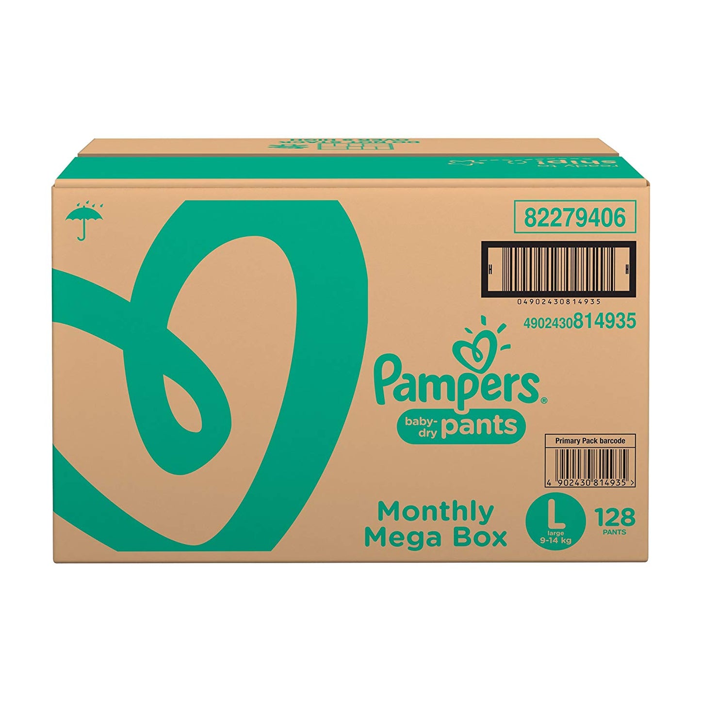 Pampers New Large Size Diapers Pants Monthly Box Pack, 128 Count