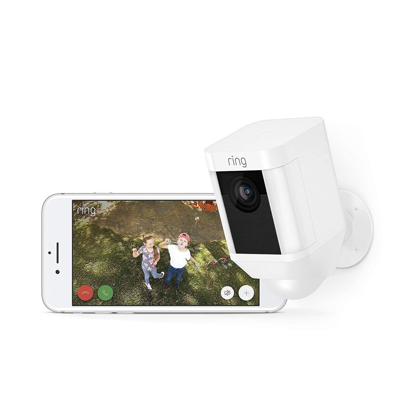 Ring 8SB1S7-WAU0 Spotlight Cam Battery HD Security Camera with Built Two-Way Talk and a Siren Alarm, White