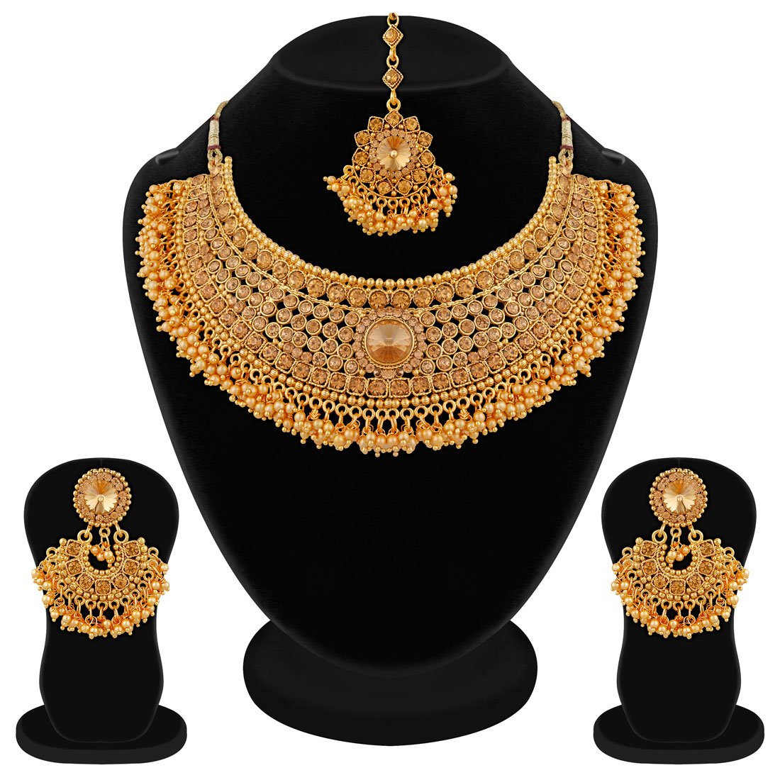 REEVA Pearl Gold Plated Jewellery Set for Women - Combo Pack