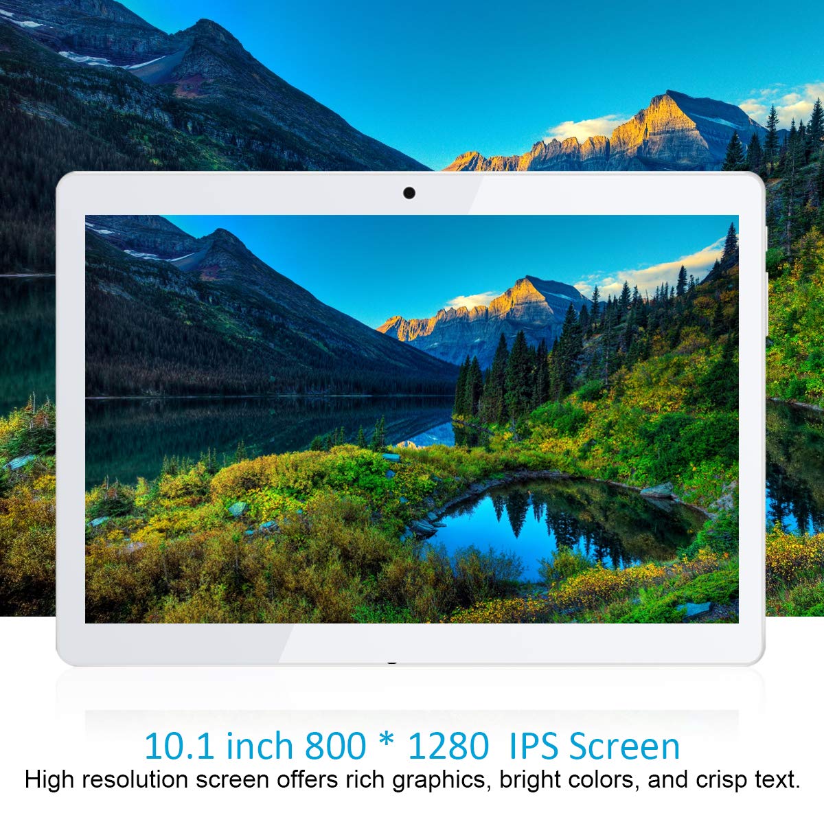 Qimaoo Tablette Tactile 10.1 Pouces Android 7.0,Tablette PC à Double Caméra et Double Slot de SIM Carte,1280x800 HD IPS Écran d'Affichage Quad Core,Supporte WiFi,GPS,Bluetooth 4.0(2GB RAM+32GB ROM)