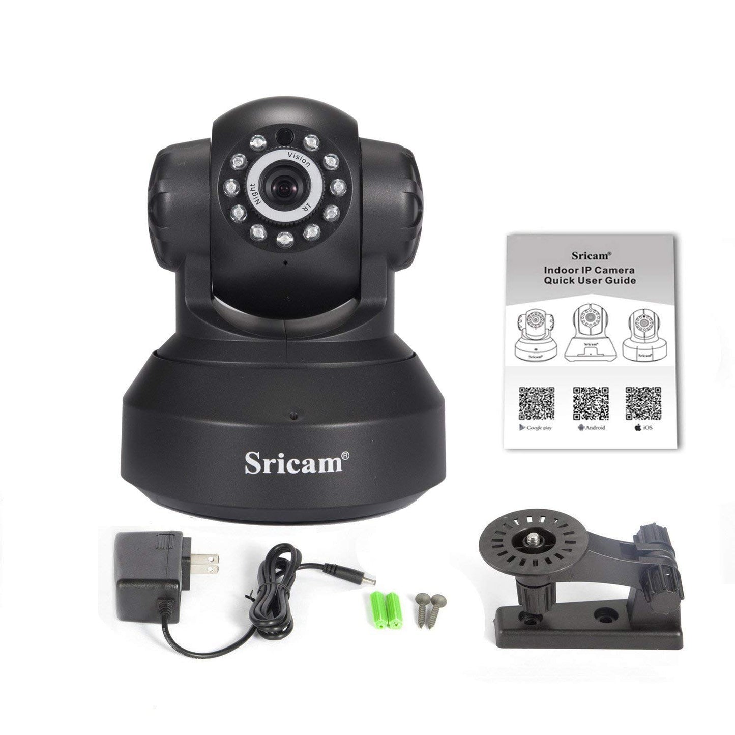 Sricam SP Series SP005 Wireless HD Ip Wi-Fi CCTV Indoor Security Camera (Black)