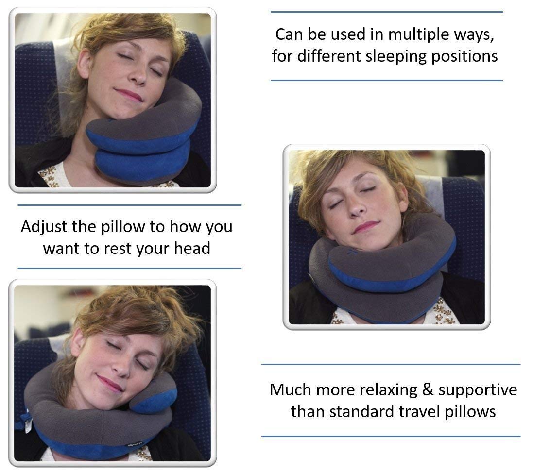 BCOZZY Chin Supporting Travel Neck Pillow - Supports The Head, Neck and Chin in Maximum Comfort in Any Sitting Position. A Patented Product