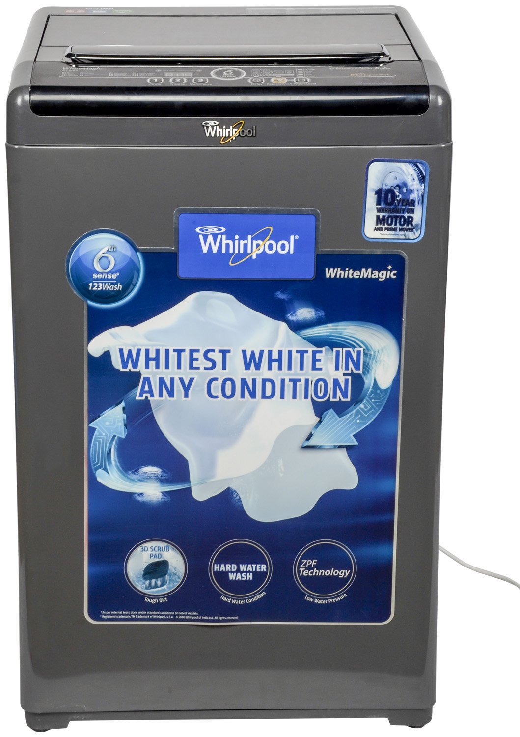 Whirlpool 6212SD Whitemagic Royale Fully-automatic Top-loading Washing Machine (6.2 kg, Grey Chrome)