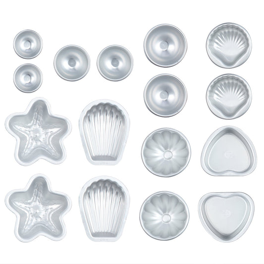 Neoteck 16PCS Muti Shape Metal Aluminum Bath Bomb Molds Moulds DIY Homemade Soap Crafting Gifts