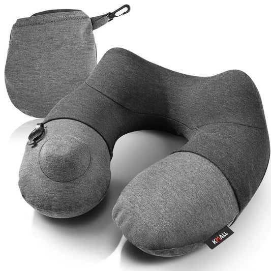 (Grey) - Inflatable Travel Pillow,Kmall Cool Travel Pillows for Aeroplanes Comfortable U Shape Inflatable Neck Pillow With Head and Neck Supports for Aeroplanes Travel,Car,Driving(Grey)