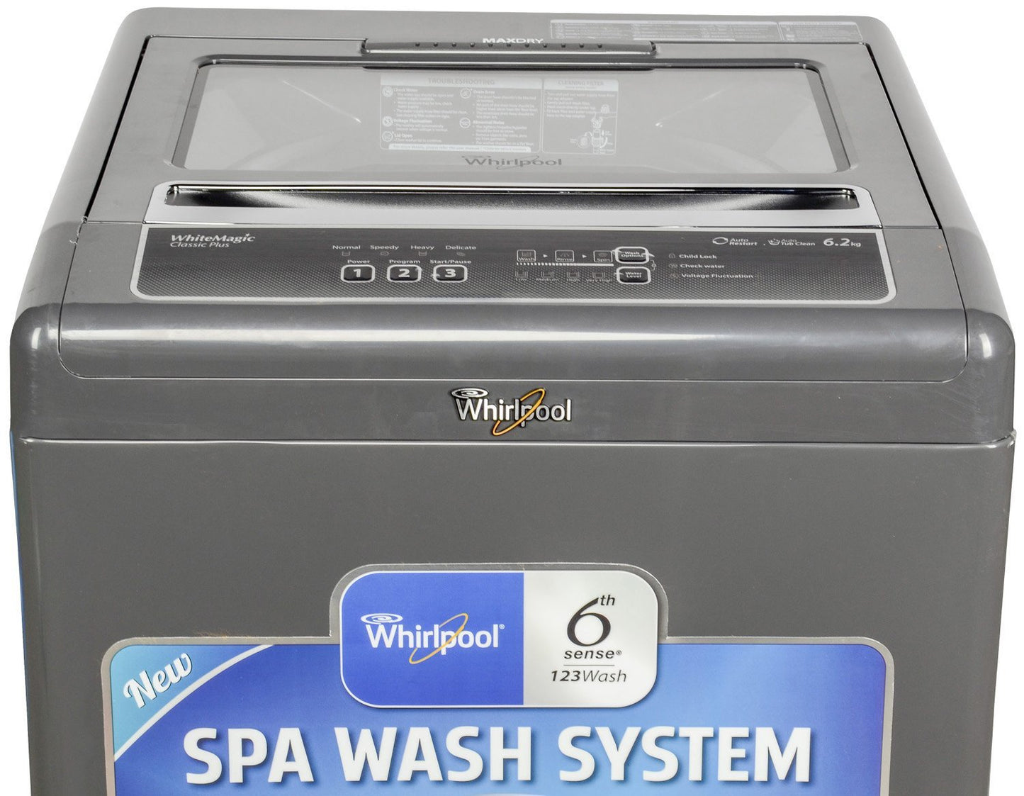 Whirlpool 6.2 kg Fully-Automatic Top Loading Washing Machine (WM Classic Plus 621S, Dark Grey)