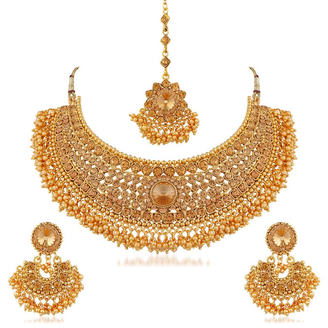 REEVA Pearl Gold Plated Jewellery Set for Women - Combo Pack