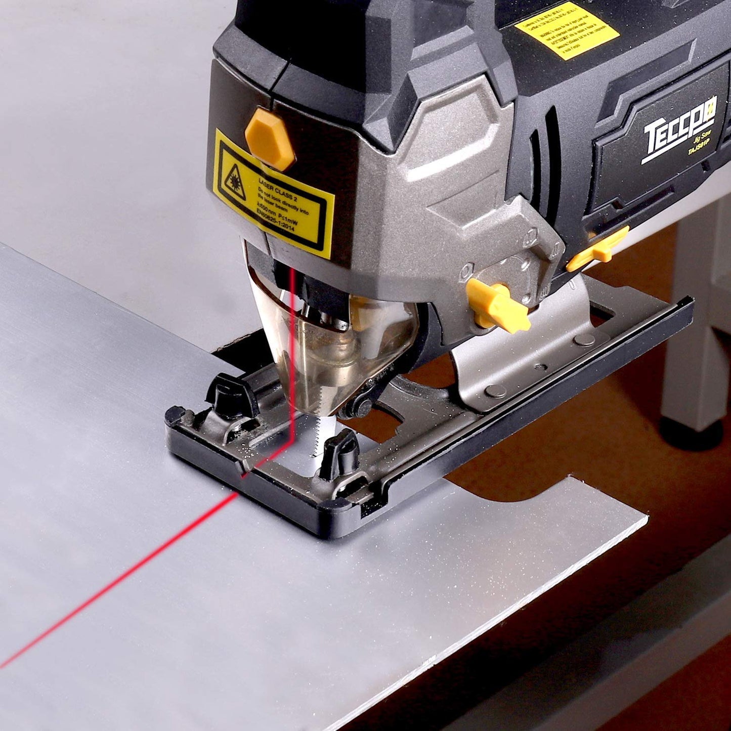 Scies Sauteuses, TECCPO Professional 800W Scie Sauteuse électrique, Hauteur de Course 22mm, 3000SPM, Angle Max 45°, 6 Vitesses, avec Guide Laser - TAJS01P