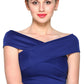 VeniVidiVici Blue Bandage Bardot Crop Top