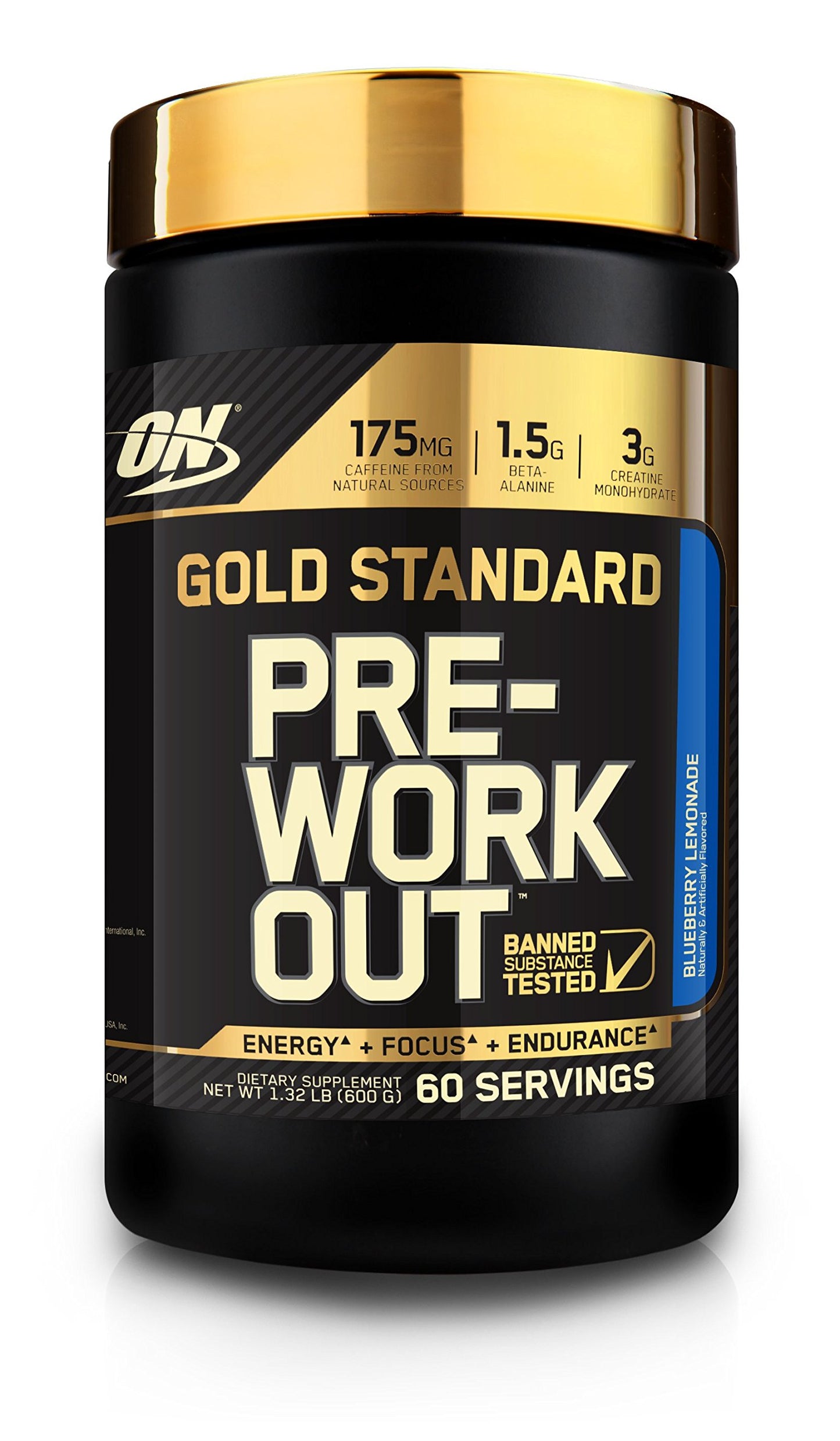 Optimum Nutrition Gold Standard Pre Workout Blueberry Lemonade, 600 Grams