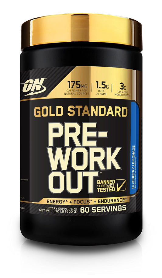 Optimum Nutrition Gold Standard Pre Workout Blueberry Lemonade, 600 Grams