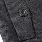 Chouyatou Men's Stand Collar Classic Pea Coat with Removable Inner Collar (Large, Gray)