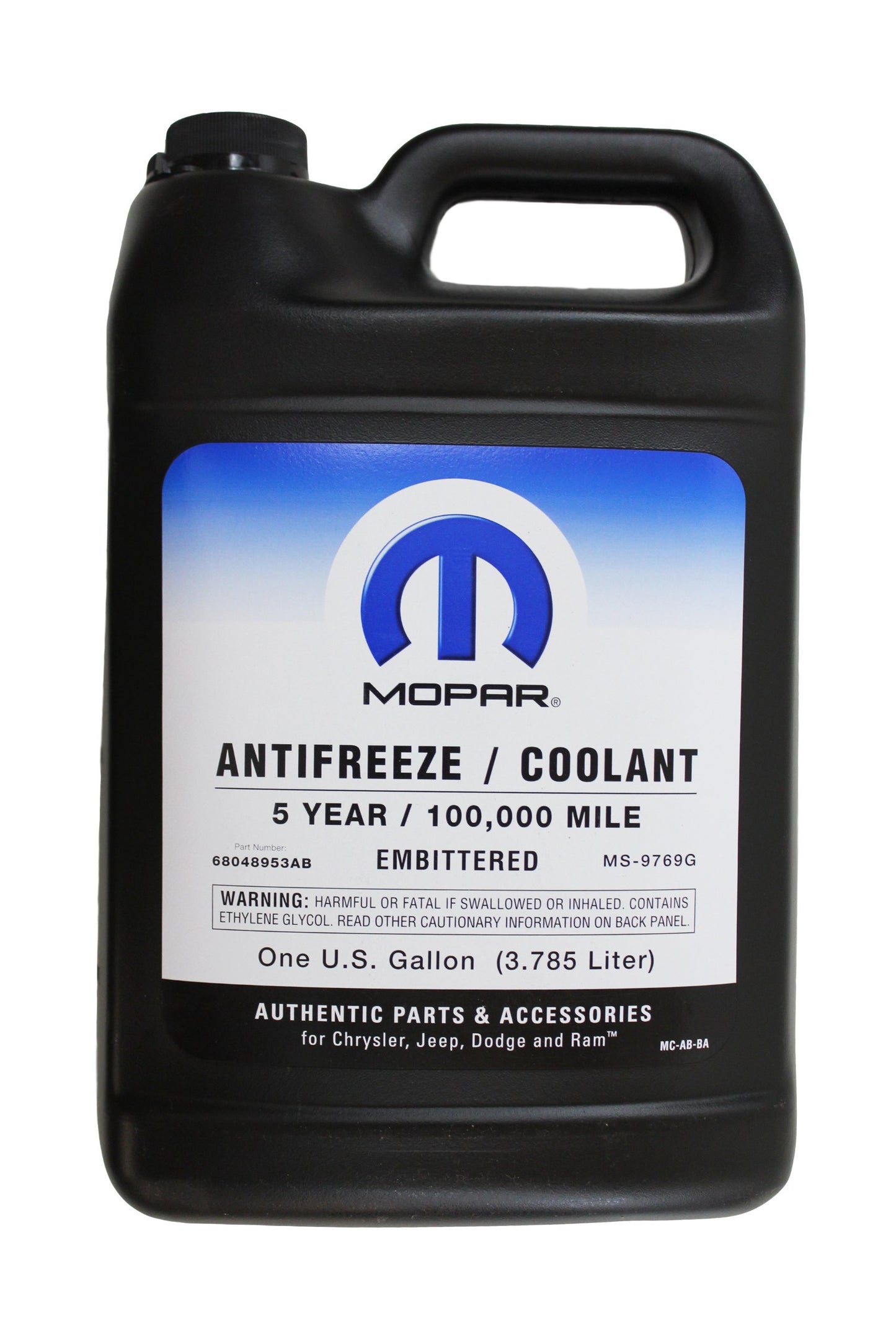 Genuine Mopar Fluid 68048953AB Antifreeze/Coolant - 1 Gallon Bottle