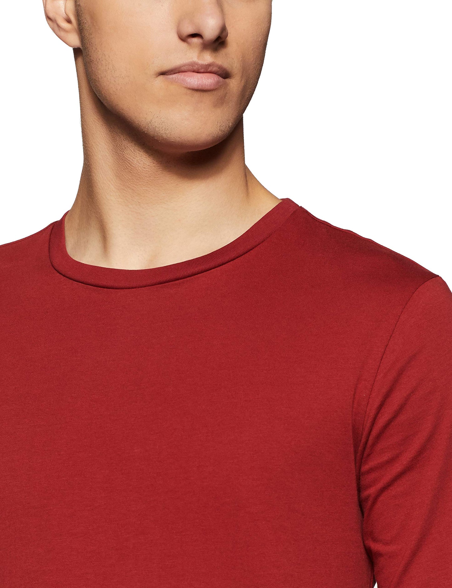 Amazon Brand - Symbol Men's Cotton T-Shirt (Pack of 2) (AW18ALK5PO2D_Red Md Solid + Navy Solid_L)