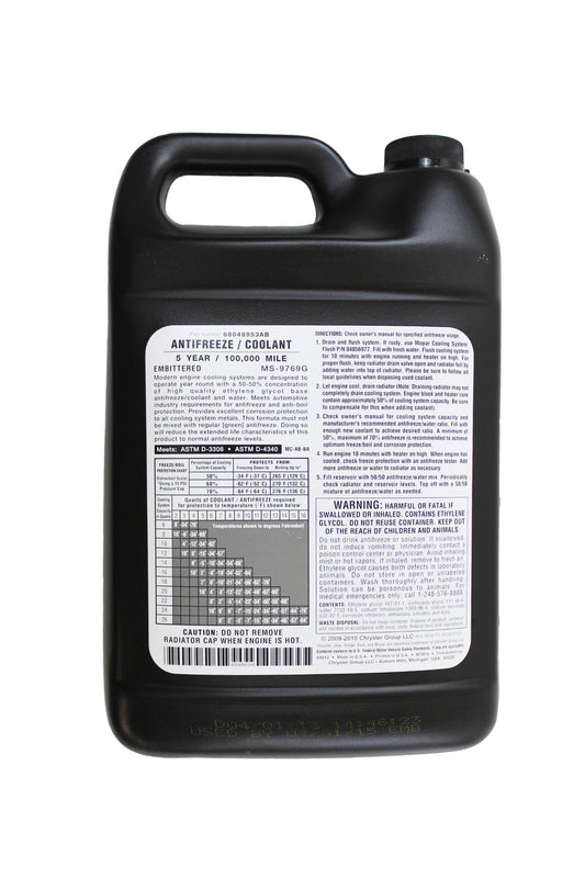 Genuine Mopar Fluid 68048953AB Antifreeze/Coolant - 1 Gallon Bottle