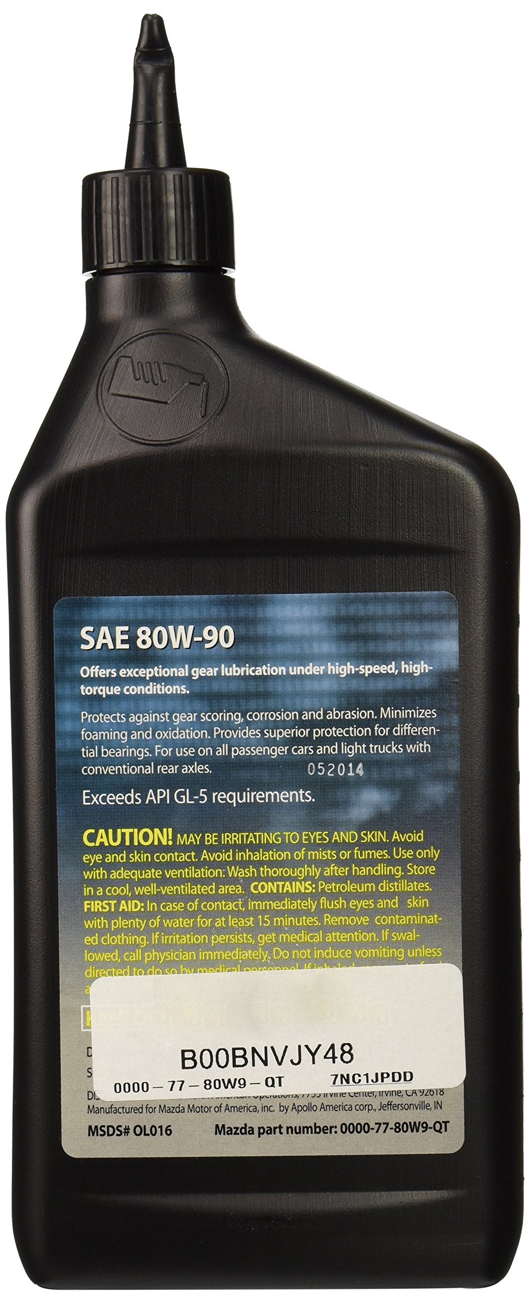 Mazda Genuine Fluid (0000-77-80W9-QT) SAE 80W-90 Rear Differential Oil - 1 Quart