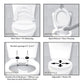Bath Royale MasterSuite Round Toilet Seat with Cover, White, Slow-Close, Quick-Release for Easy Cleaning