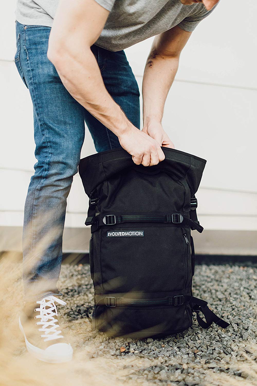 EmPack - Fitness and Exercise Workout Pack - Adjustable Sandbag or Water Reservoirs- Perfect for Outdoor and Home Gym Workouts (Double Black)
