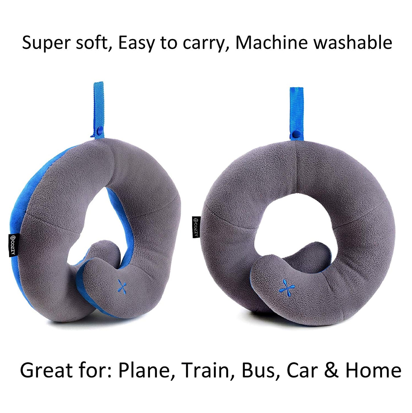 BCOZZY Chin Supporting Travel Neck Pillow - Supports The Head, Neck and Chin in Maximum Comfort in Any Sitting Position. A Patented Product