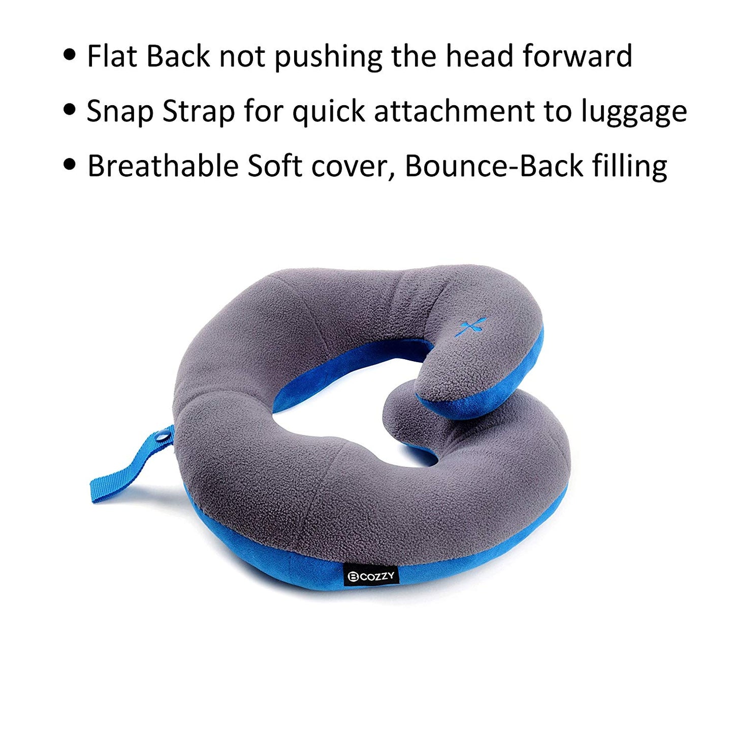 BCOZZY Chin Supporting Travel Neck Pillow - Supports The Head, Neck and Chin in Maximum Comfort in Any Sitting Position. A Patented Product