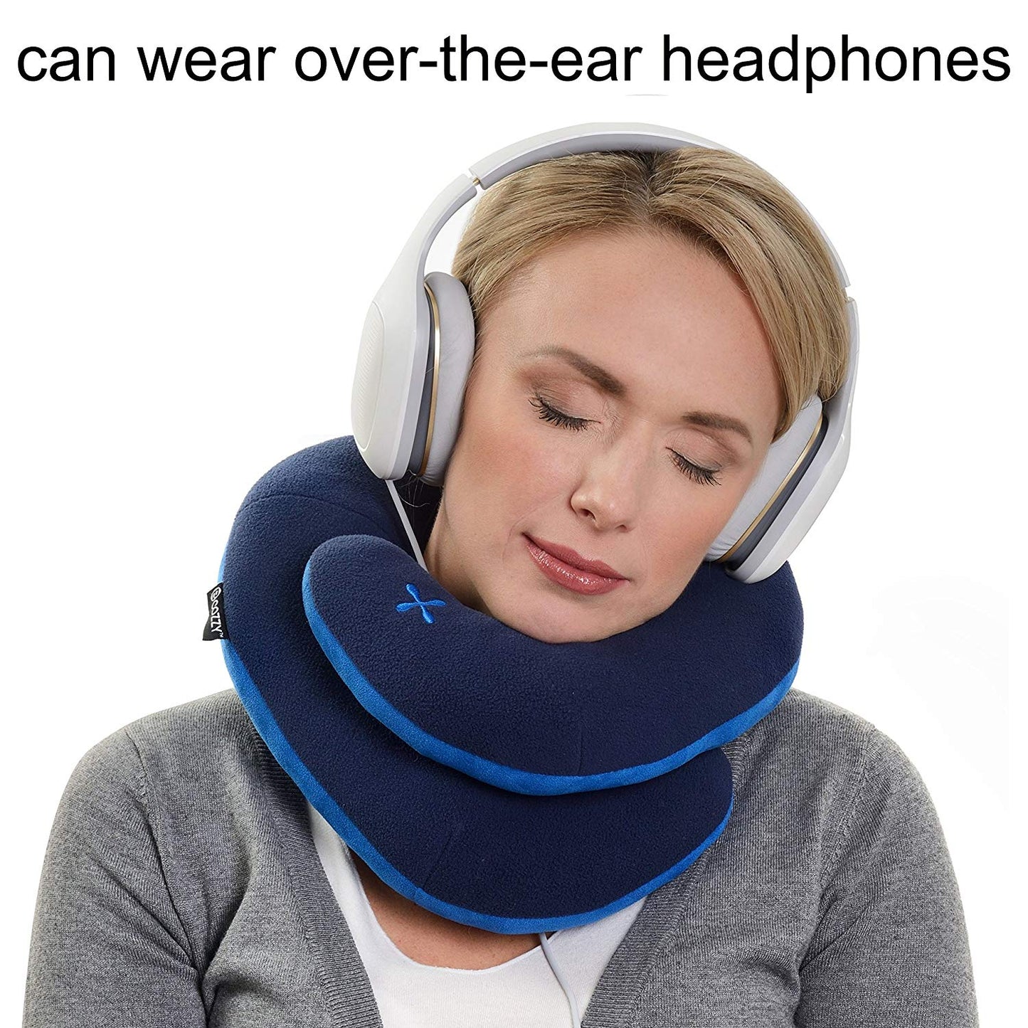 BCOZZY Chin Supporting Travel Neck Pillow - Supports The Head, Neck and Chin in Maximum Comfort in Any Sitting Position. A Patented Product