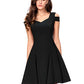 Cold Shoulder Cocktail Party Skater Dress