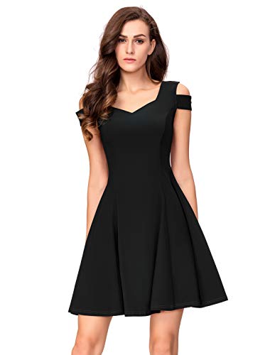 Cold Shoulder Cocktail Party Skater Dress