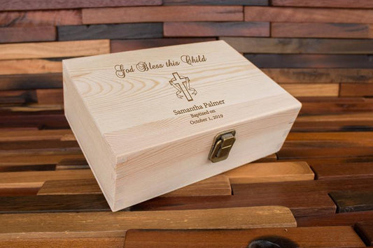 Boy First Communion Gift Memory Box, Cute Gift Idea for 1st Communion or Confirmation, Girl Gift Idea, Personalized Wood Keepsake